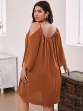 Charger l&#39;image dans la galerie, Love God. Store Plus Size Dresses Plus Cold Shoulder Plicated Dress price
