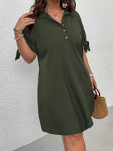 Charger l&#39;image dans la galerie, Love God. Store Plus Size Dresses Plus Knot Cuff Quarter Button Shirt Dress price
