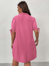 Charger l&#39;image dans la galerie, Love God. Store Plus Size Dresses Plus Knot Cuff Quarter Button Shirt Dress price
