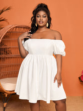 Cargar imagen en el visor de la galería, Love God. Store Plus Size Dresses Plus Off Shoulder Puff Sleeve Dress price
