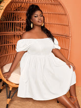 Cargar imagen en el visor de la galería, Love God. Store Plus Size Dresses Plus Off Shoulder Puff Sleeve Dress price
