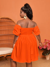 Cargar imagen en el visor de la galería, Love God. Store Plus Size Dresses Plus Off Shoulder Puff Sleeve Dress price
