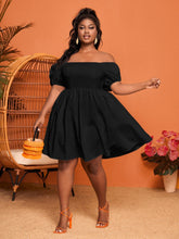 Cargar imagen en el visor de la galería, Love God. Store Plus Size Dresses Plus Off Shoulder Puff Sleeve Dress price
