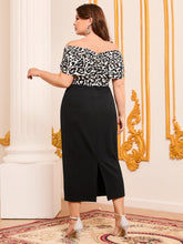 Charger l&#39;image dans la galerie, Love God. Store Plus Size Dresses Plus Ruched Detail Belted Leopard Combo Dress price
