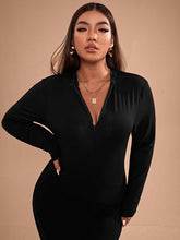 Charger l&#39;image dans la galerie, Love God. Store Plus Size Dresses Plus Solid Zipper Maxi Bodycon Dress price
