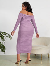 Charger l&#39;image dans la galerie, Love God. Store Plus Size Dresses SXY Plus Off Shoulder Ruched Mesh Bodycon Dress price
