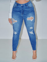 Load image into Gallery viewer, Love God. Store Plus Size Jeans Light Wash-2 / 0XL SXY Plus Curvy High Waist Ripped Skinny Jeans price
