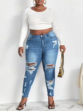 Load image into Gallery viewer, Love God. Store Plus Size Jeans Plus Bleach Wash Ripped Frayed Skinny Jeans price
