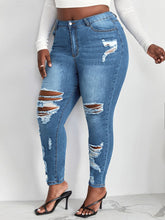 Load image into Gallery viewer, Love God. Store Plus Size Jeans Plus Bleach Wash Ripped Frayed Skinny Jeans price
