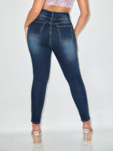 Lade das Bild in den Galerie-Viewer, Love God. Store Plus Size Jeans Plus High Waist Bleach Wash Skinny Jeans price
