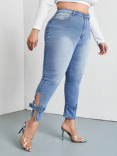 Cargar imagen en el visor de la galería, Love God. Store Plus Size Jeans SXY Plus Curvy High Waist Buckle Strap Hem Skinny Jeans price
