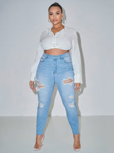 Load image into Gallery viewer, Love God. Store Plus Size Jeans SXY Plus Curvy High Waist Ripped Skinny Jeans price
