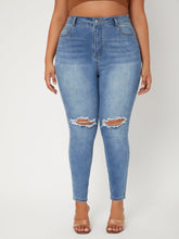 Load image into Gallery viewer, Love God. Store Plus Size Jeans SXY Plus High Waist Ripped Frayed Skinny Jeans price
