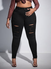 Load image into Gallery viewer, Love God. Store Plus Size Jeans SXY Plus High Waist Ripped Skinny Jeans price
