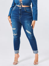 Lade das Bild in den Galerie-Viewer, Love God. Store Plus Size Jeans SXY Plus Slant Pocket Ripped Skinny Jeans price
