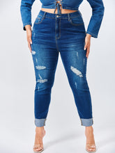 Lade das Bild in den Galerie-Viewer, Love God. Store Plus Size Jeans SXY Plus Slant Pocket Ripped Skinny Jeans price
