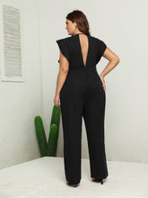 Charger l&#39;image dans la galerie, Love God. Store Plus Size Jumpsuits Plus Cut Out Tie Neck Cap Sleeve Jumpsuit price
