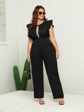 Charger l&#39;image dans la galerie, Love God. Store Plus Size Jumpsuits Plus Cut Out Tie Neck Cap Sleeve Jumpsuit price
