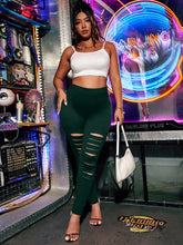 Load image into Gallery viewer, Love God. Store Plus Size Leggings Dark Green / 0XL Large Cut Out High Waist Leggings price
