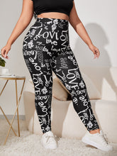 Load image into Gallery viewer, Love God. Store Plus Size Leggings Large Allover Letter Print High Waist Leggings price
