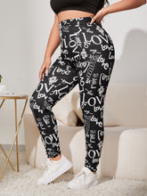 Load image into Gallery viewer, Love God. Store Plus Size Leggings Large Allover Letter Print High Waist Leggings price
