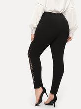 Load image into Gallery viewer, Love God. Store Plus Size Leggings Large Elastic Waist Lace Insert Pants price
