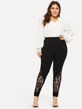 Load image into Gallery viewer, Love God. Store Plus Size Leggings Large Elastic Waist Lace Insert Pants price
