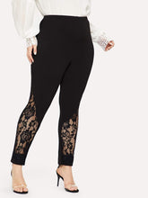 Load image into Gallery viewer, Love God. Store Plus Size Leggings Large Elastic Waist Lace Insert Pants price
