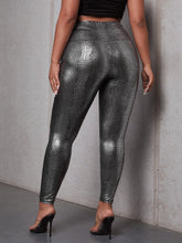 Load image into Gallery viewer, Love God. Store Plus Size Leggings Large Wide Waistband Crocodile Embossed Leggings price
