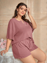 Charger l&#39;image dans la galerie, Love God. Store Plus Size Pajama Sets Dusty Pink / 0XL Plus Notch Neck Drop Shoulder Waffle Knit PJ Set price
