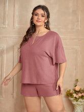 Charger l&#39;image dans la galerie, Love God. Store Plus Size Pajama Sets Plus Notch Neck Drop Shoulder Waffle Knit PJ Set price
