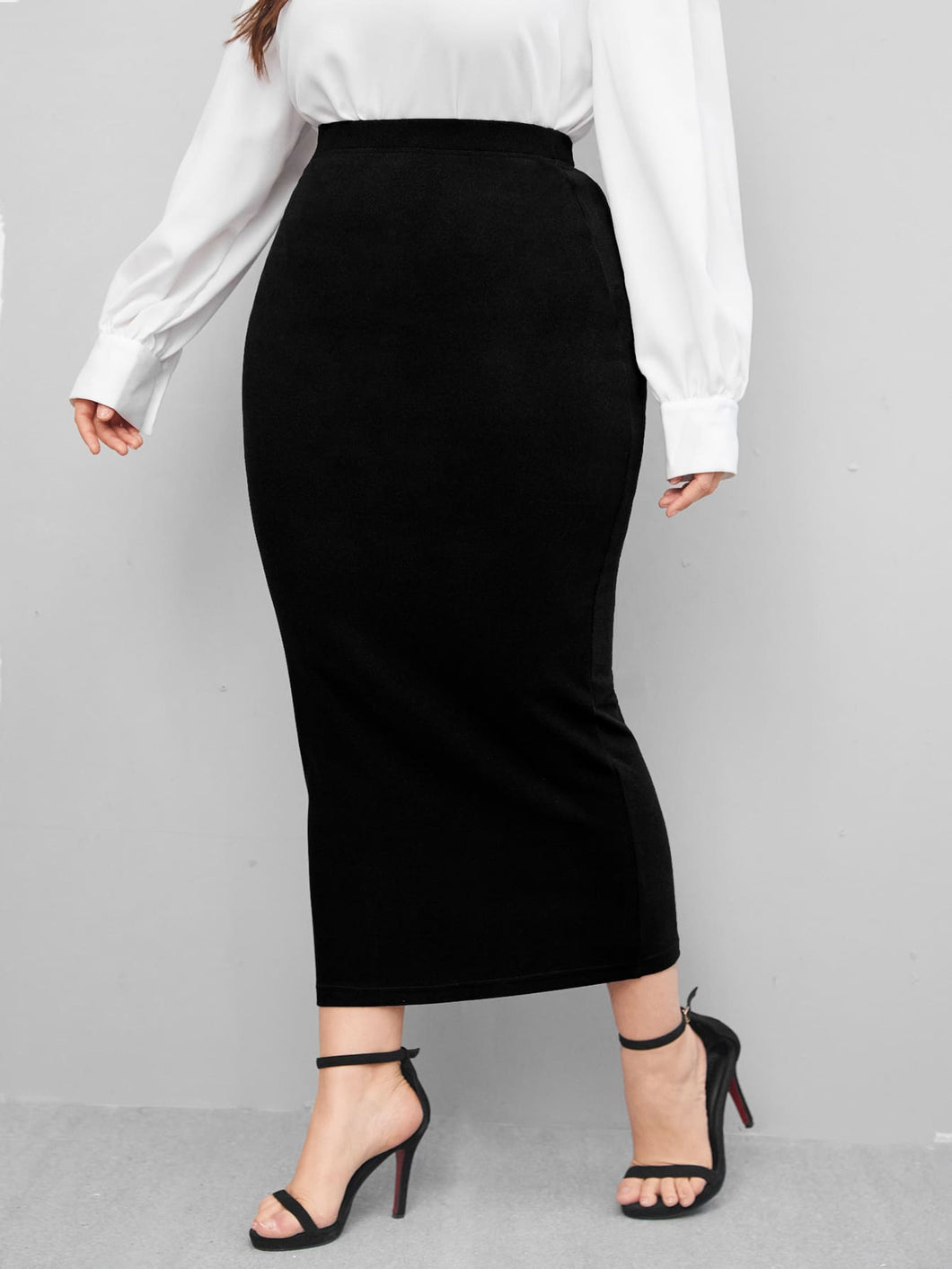 Love God. Store Plus Size Skirts Black / 0XL Large Solid High Waist Skirt price