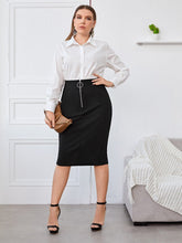 Charger l&#39;image dans la galerie, Love God. Store Plus Size Skirts Black / 0XL Plus O ring Zipper Fly Pencil Skirt price
