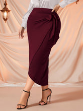 Charger l&#39;image dans la galerie, Love God. Store Plus Size Skirts Burgundy / 0XL Plus Tie Side Wrap Skirt price
