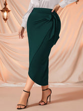 Charger l&#39;image dans la galerie, Love God. Store Plus Size Skirts Dark Green / 1XL Plus Tie Side Wrap Skirt price
