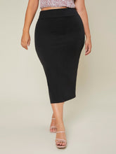 Charger l&#39;image dans la galerie, Love God. Store Plus Size Skirts Large BASICS Solid Split Hem Pencil Skirt price
