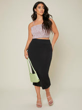 Charger l&#39;image dans la galerie, Love God. Store Plus Size Skirts Large BASICS Solid Split Hem Pencil Skirt price
