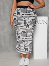 Charger l&#39;image dans la galerie, Love God. Store Plus Size Skirts Large High Waist Newspaper Print Mesh Skirt price
