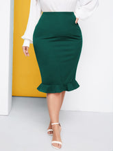 Charger l&#39;image dans la galerie, Love God. Store Plus Size Skirts Large Ruffle Hem Pencil Skirt price
