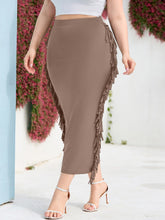 Charger l&#39;image dans la galerie, Love God. Store Plus Size Skirts Large Solid Fringe Trim Pencil Skirt price
