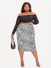 Charger l&#39;image dans la galerie, Love God. Store Plus Size Skirts Large SXY Zebra Striped Split Hem Skirt price
