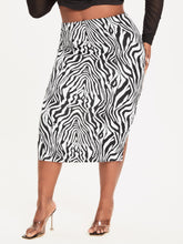 Charger l&#39;image dans la galerie, Love God. Store Plus Size Skirts Large SXY Zebra Striped Split Hem Skirt price
