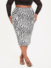 Charger l&#39;image dans la galerie, Love God. Store Plus Size Skirts Large SXY Zebra Striped Split Hem Skirt price
