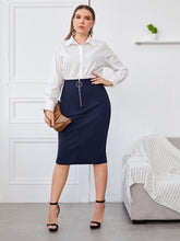 Charger l&#39;image dans la galerie, Love God. Store Plus Size Skirts Plus O ring Zipper Fly Pencil Skirt price
