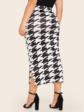 Charger l&#39;image dans la galerie, Love God. Store Plus Size Skirts Plus Split Side Houndstooth Bodycon Skirt price
