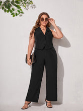 Charger l&#39;image dans la galerie, Love God. Store Plus Size Suit Sets Black / 0XL Large Vest Blazer Wide Leg Pants Suit Set price
