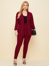 Charger l&#39;image dans la galerie, Love God. Store Plus Size Suit Sets Plus Shawl Collar Solid Blazer Pants Set price
