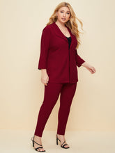 Charger l&#39;image dans la galerie, Love God. Store Plus Size Suit Sets Plus Shawl Collar Solid Blazer Pants Set price
