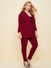 Charger l&#39;image dans la galerie, Love God. Store Plus Size Suit Sets Plus Shawl Collar Solid Blazer Pants Set price
