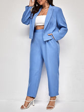 Charger l&#39;image dans la galerie, Love God. Store Plus Size Suit Sets Plus Solid Lapel Neck Blazer Pants price
